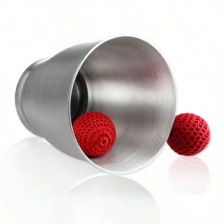 Large Magnetic Cup + 1 Red Magnetic Ball + 1 Red Ball, Red Ball Passing Through Cup, Novelty Magnetic Magic Trick Props, Suitable For Stage, Halloween, Christmas, Party Performances - Multicolor - View 4