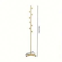 单杆衣帽架（易于组装），落地式立式衣架带置物架，适用于玄关、走廊、卧室、客厅装饰、节日装饰、房间装饰、家居装饰、卧室装饰，可挂连衣裙、裤子、鞋子、牛仔裤、靴子、裙子，春季简约风，夏季上衣 - 彩色 - 查看 7