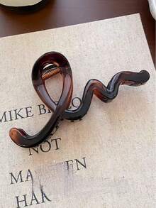 3/1 pieza Clip de pelo con agarre súper grande de estilo retro de Hong Kong con onda, clip de volumen de pelo grande, clip de pelo con patrón de leopardo de moda para mujer, accesorios de pelo elegantes, pinza de pelo casual - Multicolor - Ver 7