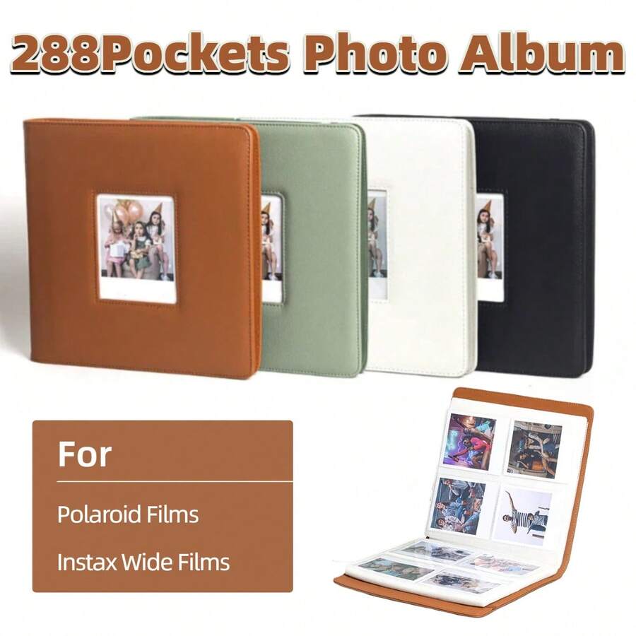 Photo Album 288 Pockets - Holds I-Type 600 SX70 & Fujifilm Wide Photos (Up To 9x11cm) - PU Leather Cover - Multicolor - View 1