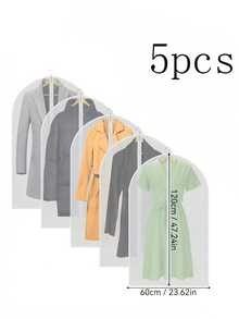 10 Stück/5 Stück/1 Stück Kleiderschutz, moderne halbdurchsichtige staubdichte Haushaltshülle, verstärkter Reißverschluss Anzugsabdeckung, wasserdichte Kleidungsabdeckung, Hochzeitskleid Schutz - Weiss - Übersicht 14