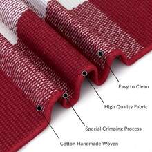 IOHOUZE Christmas Buffalo Plaid Rug 2x4.3 Ft Outdoor Indoor Doormat Red White Check Washable Area Rug Woven Cotton Checkered Front Porch Mat Christmas Decor For Front Door Entryway Home Entrance,One-Size,RedandWhite2x44inchRectangular - 紅白相間 2x44 吋長方形 - 查看 8