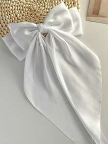 10个随机蝴蝶结丝带发夹，超大纯色发夹，女士爪夹，发卡，发夹 - 隨機10PCS - 查看 5