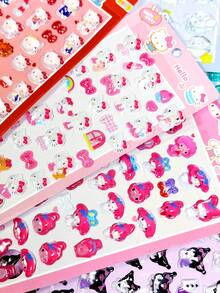 Cartoon Kawaii Melody Anime Stickers, Cute 3D DIY Handmade Phone Decoration, Kids Arts And Crafts Stickers Decals, Random Color Style