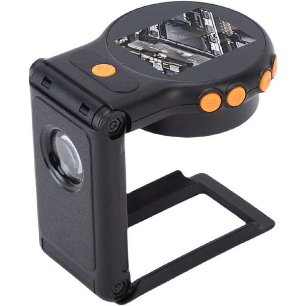 Microscopio Digital USB AF Portátil, Magnificador de Mano Plegable 500X Aumento con 8 Luces LED Que Sostienen la Lupa con una Pantalla de 2 "Compatible con PC,36981606