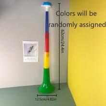 1个随机颜色啦啦队加油扩音器，可扩展设计，增强足球、篮球和户外活动的比赛氛围