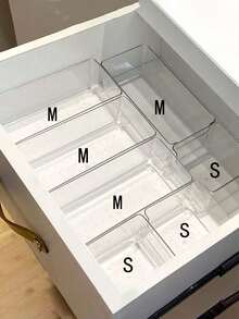 Organizador de maquillaje y caja de almacenamiento - Caja de almacenamiento tipo cajón transparente, caja de almacenamiento de cosméticos de escritorio, caja de almacenamiento de artículos varios de múltiples funciones, caja de almacenamiento de suministros de oficina con compartimentos, organizador de tocador y escritorio, juego de almacenamiento de varios tamaños con estilo de cajón incorporado, caja de almacenamiento de cosméticos, decoración del hogar, accesorios de baño - Multicolor - Ver 1