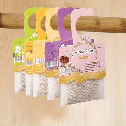 5pcs Fragrance Sachets - Long Lasting Dried Flower Air Freshener, Containing Lavender, Jasmine, Rose, Lemon, Geranium And Eucalyptus Scents, Elegant Soft Tones (Pink, Yellow, Green, Purple, White, Brown) - Individually Packaged, Suitable For Home, Car, Closet, Travel - Durable PC Material, Decorative Air Freshener, Suitable For Bedroom, Office, Dorm - 6 Assorted Scents