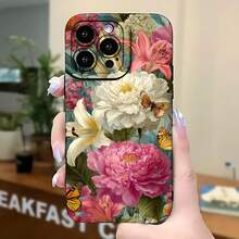 2026 nueva funda de teléfono esmerilada, funda de teléfono con estampado floral de mariposa para  17 14 Pro Max  17 13  17 12  17 11  Galaxy S23 S22 S21 S20 funda protectora para teléfono regalo de pareja para novio novia regalo de vacaciones - Blanco antiguo - Ver 5