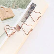 Bộ 50 kẹp giấy mini hình trái tim bằng kim loại, kẹp đánh dấu trang hình trái tim nhiều màu sắc, kẹp hình hoạt hình dễ thương dùng cho văn phòng, trường học, đóng sách, trang trí ghi chú. - Nhiều màu - Xem 3