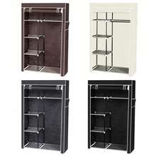 Black 64" Portable Closet Wardrobe With Shelves - Sturdy Clothes Rack Storage Organizer For Home Dorm Bedroom - 預設 - 查看 2