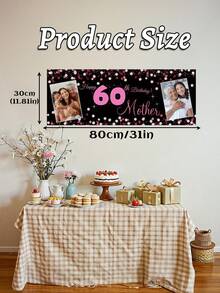1pc Customized Personalized Birthday Banner With Photo And Name - Custom Age Number, - Multicolor - View 5