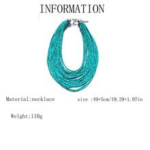 Two Tone Beaded Layered Necklace - Multicolor - View 8