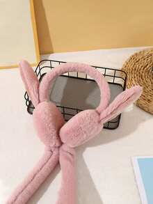 可爱毛绒兔耳耳罩，保暖防风，适合学生冬季穿着，也适合女性冬季服装 - 彩色 - 查看 5