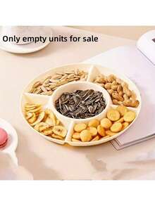 2pcs Multi-Compartment Round Tray - Durable Plastic Tray, Suitable For Holding Snacks, Nuts, Fruits And Appetizers, Ideal For Parties, Weddings, Holidays, Kitchen And Dining - Multicolor - View 8