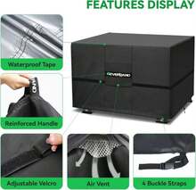 NEVERLAND Fire Pit Cover Round, Waterproof Outdoor Firepit Covers Round For 32-36 Inches 600D Oxford Heavy Duty Patio Gas Fire Pit Covers With 4 Buckle Straps And Air Vents, 36 X 24 Inch Black - ColorB - View 4