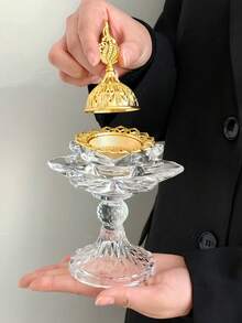 1个金色玻璃高香炉，水晶玻璃香炉 - 彩色 - 查看 10