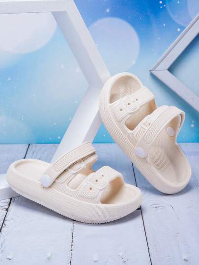 1 Pair Girls' Comfortable, Fashionable, Casual, Lightweight, Versatile, Non-Slip, Soft EVA Foam Sandals/House Slippers, Suitable For Spring/Summer