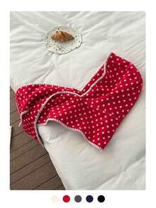 1pc Polka Dot Snood - Balaclava Hat & Scarf Combo, Thermal Lined And Heavyweight, Warm Winter Neck Gaiter For Women