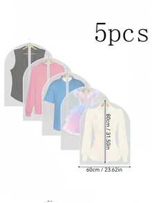 10 Stück/5 Stück/1 Stück Kleiderschutz, moderne halbdurchsichtige staubdichte Haushaltshülle, verstärkter Reißverschluss Anzugsabdeckung, wasserdichte Kleidungsabdeckung, Hochzeitskleid Schutz - Weiss - Übersicht 17