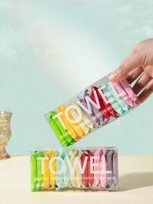 7/14 便携式压缩一次性毛巾，加厚面巾纸，适用于炎热潮湿环境，卫生易溶解，适合旅行、居家和户外使用，提供多种包装选择，方便携带。 - 彩色 - 查看 2