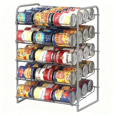 Stozle Can Rack Organizer Canned Food Storage Rack For Kitchen And Pantry Organization Cabinet, Spice Rack, Can Dispensers, Can Storage Holder For Various Ounces Of Canned Food Soda Drinks,4Tier/5Tier