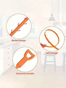 Bộ 1/4 dụng cụ thông tắc cống dài 20 inch, dụng cụ bắt tóc dùng cho bồn rửa nhà bếp, vòi sen, phòng tắm, bồn tắm, hiệu quả trong việc bắt tóc khi thông tắc cống, dụng cụ nhà bếp, phụ kiện phòng tắm. - Nhiều màu - Xem 7