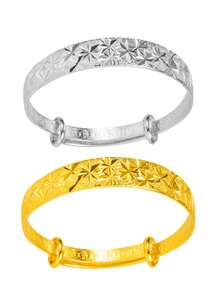 ZHAOTANGHESILVERJEWELTY سوار قديم مصنوع يدويًا مطلي بالذهب عيار 24 قيراط بنمط سماء مرصعة بالنجوم، تصميم دفع وسحب دائري، مناسب للارتداء اليومي للنساء والهدايا، اكسسوارات الحفلات، بدون علبة هدايا - متعدد الألوان - مشاهدة 2