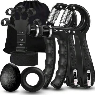 Entrenador de Fuerza de Agarre, Ejercitador de Agarre de Mano con Resistencia Ajustable, Fortalecedor de Antebrazo,Ejercitador de Mano para Restaurar y Fortalecer las Articulaciones de los Dedos. (Pack de 6),36984651