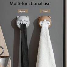 New Bear-Shaped Towel Rack, Bathroom Towel Hook, Kitchen Dishcloth Hanger, Face Towel Hook, Dish Rag Storage Rack - Multicolor - View 3