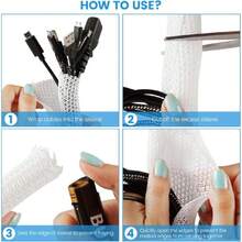 Organizador de Cables, Manguitos de Cable Cubre Cables Protector para Cables 10 Piezas Bridas Reutilizables Funda de Cable para protección y Cable Management(8M-13mm Blanco),36986239 - Mostaza Amarilla - Ver 6