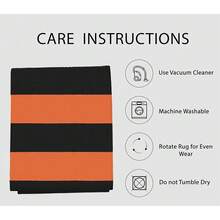 Fall Door Mat 27.5inch X 43inch Orange Black Striped Area Rug Washable Front Porch Rug Striped Door Mat Outside Entrance Entryway Doormat For Fall, Halloween, Than1ks 1giving Porch Decor,One-Size,OrangeFFBlackssstripe24inchx38inchRectangular - 橙黑條紋 24吋x38吋長方形 - 查看 6