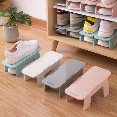 1pc Detachable 2-Tier Shoe Rack Organizer Shelf