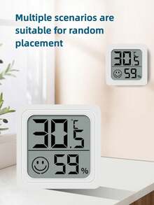 2pcs/1pc Electronic Thermometer, Intuitive Temperature & Humidity Display, Suitable For Indoor, Outdoor, Bedroom, Dining Room, Office, Reptile Habitat - Multicolor - View 2