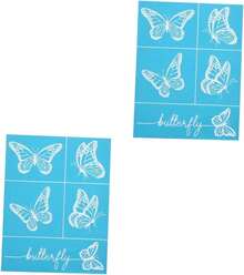 2piezas Plantilla De Transferencia Autoadhesiva De Malla Para Serigrafía Stencil Lavable Para Proyectos De Bricolaje y Decoración,36979360 - Amarillo Mostaza - Ver 1