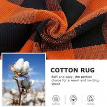Fall Buffalo Plaid Check Rug Outdoor Doormat 27.5 X 43 Inches Washable Woven Outdoor Indoor Welcome Mats For Front Door/Farmhouse/Entryway/Home Entrance Black And Orange Outdoor Rug,One-Size,OrangeandBlack24inchx38inchRectangular - 橙黑相間 24 英吋 x 38 英吋長方形 - 查看 7