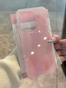 1个时尚糖果色防震边框手机壳，兼容 17/16 Pro Max/15/14/13/12/11/16 Plus/17 Air - 暈染粉紅色 - 查看 1