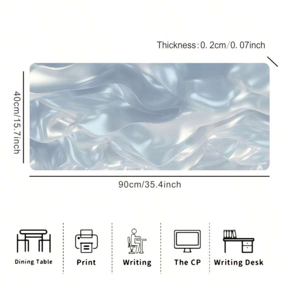 Mouse Pad de Seda Branca Extra Grande - Base de Borracha Antiderrapante, Bordas Costuradas com Precisão, Padrão Impresso de Alta Definição, Ideal para Escritório, Decoração Doméstica e Mouse Gamer - Presente Perfeito para Natal, Ação de Graças, Halloween, Mesa de Escritório