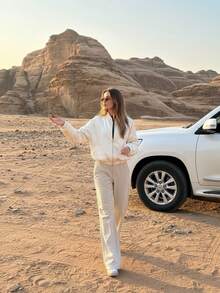 1pc Fashionable & Elegant Women's Floral Jacquard Zip-Up Bomber Jacket, Suitable For Casual Wear, Vacation, Holiday, Commute, Sports, All Season Spring/Autumn - White - View 9