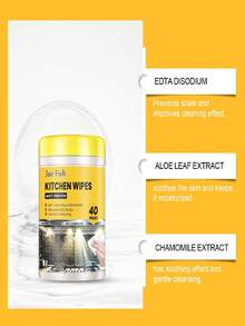JUE FISH 2 Packs, 80 Sheets/Pack Kitchen Wet Wipes, Strong Grease Removal, Disposable Cleaning Wipes For Home Use, Effective For Removing Oil, Smoke And Stains On Kitchen Countertops, Stoves, Ovens And More - Multicolor - View 4