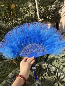 1 件复古蕾丝手持扇，优雅大方，适合夏季舞蹈、T 台，流苏古典风格 - 彩色 - 查看 14