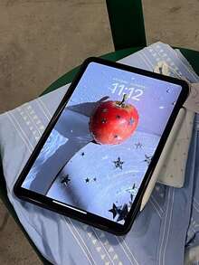 1个防震条纹苹果图案iPad保护套，黑色边框 - 平板电脑保护套，适用于iPad Mini、iPad 7/8/9/10/11、iPad Air 2024/2025、iPad Pro（不含iPad） - 彩色 - 查看 5