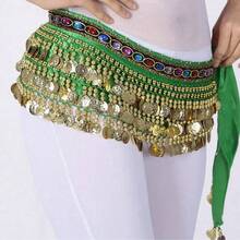 1pc Outfits Belly Dance Glitter Sequins Tassel Skirts, Fashionable Dancing Waist Belt Skirts For Belly Dance - Multicolor - View 22