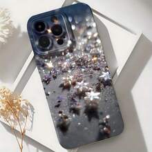 2026 nueva funda de teléfono esmerilada, funda de teléfono con estampado de estrellas brillantes para  17 14 Pro Max,  17 13 Pro,  17 12,  17 11, protector de teléfono  Galaxy S23 S22 S21 S20, regalo de funda de teléfono para pareja, regalo de vacaciones para novio y novia - Blanco antiguo - Ver 6