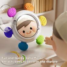 Baby Toothpaste Gyroscope Multi-Functional ID Card, With Funny Mirror Gyroscope Interactive Toy, Can Exercise Baby's Finger Control And Hair Skill, Easy To Disassemble - Multicolor - View 2