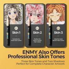 ENMY Marcadores Creativos de Pintura Acrílica, Marcadores Acrílicos a Base de Agua, Punta Pincel, Plumones acrilico Líquida, para madera, piedra, lienzo, vidrio, tela (24 Colores) - 24 Colores - Ver 3