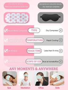 1/5/10/20/30/50pcs Pink Rose Scented Steam Eye Mask, Moisturizes Eye Area, Relieves Fatigue, Relaxes Mind & Body, Suitable For Those Who Use Computers, Phones & Other Electronics For Long Hours, Students, Office Workers, Business Travelers, Tourists, And Night Owls - Pink - View 5