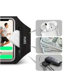 Mobile Phone Case Jogging Sports Band Mobile Phone Holder Arm With Zip Bag - màu đen - Xem 6