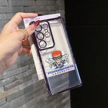 Funda de teléfono de dibujos animados con VP, adecuada para S25, S24, S23, S21 FE Ultra Plus, ofrece panel trasero suave y transparente con características anti-caída tanto para 4G como para 5G. - Colores mixtos - Ver 5
