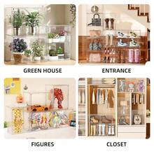 Clear Acrylic Display Case, Super Large Stackable Storage Bins Magnetic Attraction Lids, Acrylic Box For Collectibles, Figures, Cosmetic, Purse, Handbag, Wallet, 1 Pack,11.4x9.84x15.4 Inch,1Pack,XXX-Largess-Clear - 超大號-透明 - 查看 6